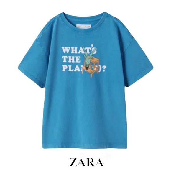 ZARA Kids | Blue | ACID WASH T-SHIRT - Picture 1 of 5